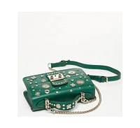 Susu Small Leather Crossbody Bag Emerald Green Green Purse Forest Green Women's Handbag
