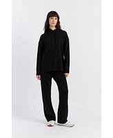 Chinti & Parker Women's Wool Cashmere Blend Relaxed Hoodie Sweater