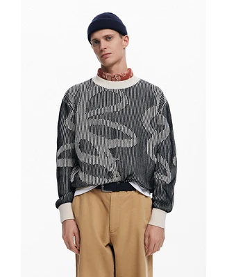 Desigual Men's Floral Jacquard Sweater
