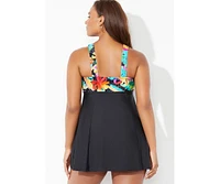 Swimsuits for All Women's Tie Front V-Neck Swimdress
