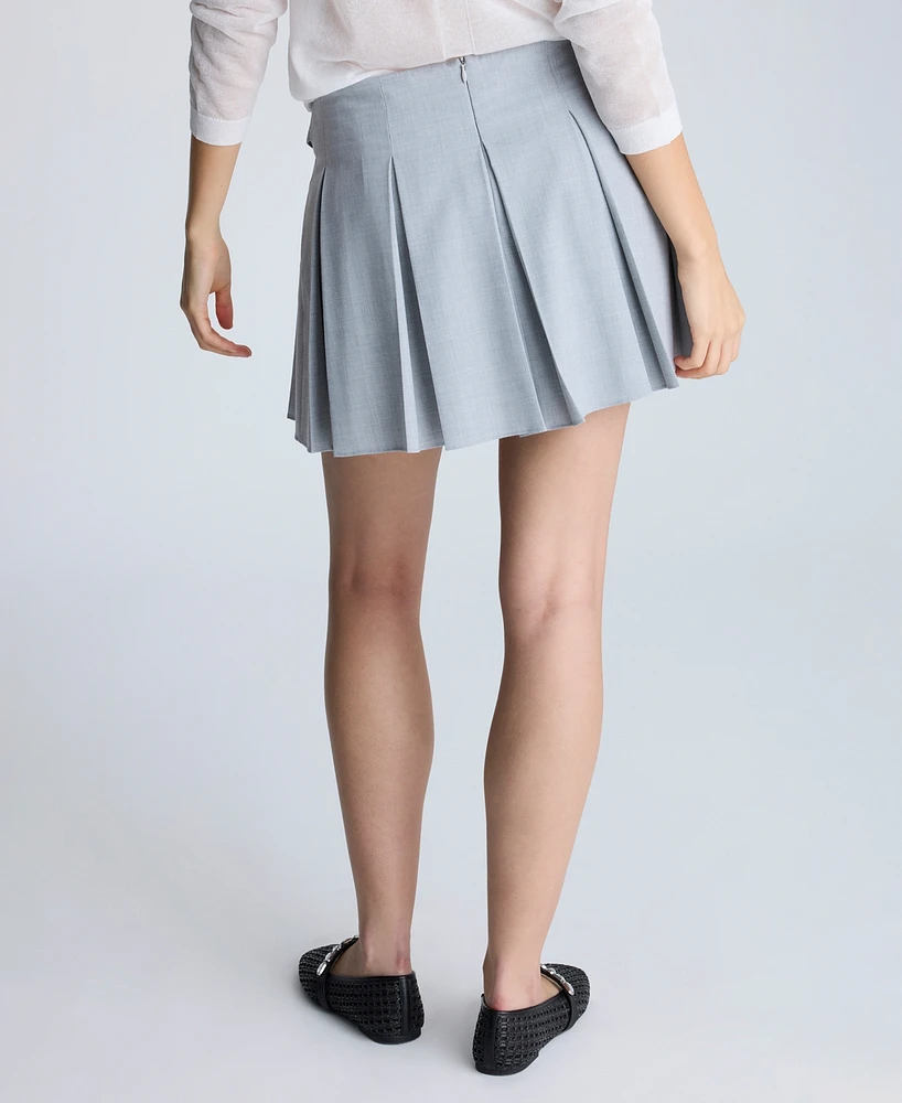 Kenneth Cole Women's Double-Belted Box-Pleat Mini Skort