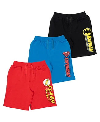 Justice League Boys Dc Comics French Terry 3 Pack Shorts