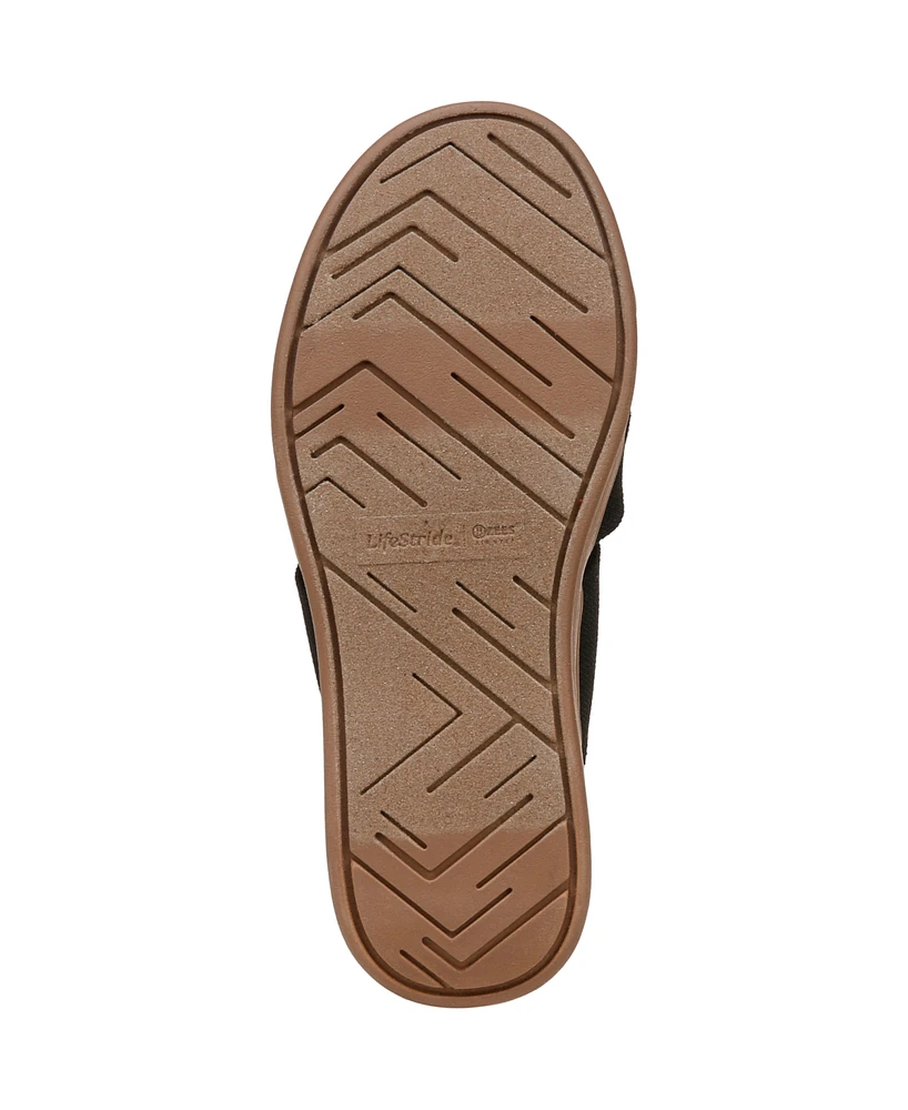 LifeStride Women's Fiona Washable Strappy Slide Wedge Sandals