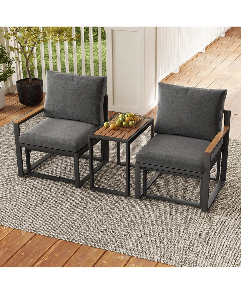 5-Piece Weatherproof Outdoor Conversation Set with Soft Cushions for Garden & Deck