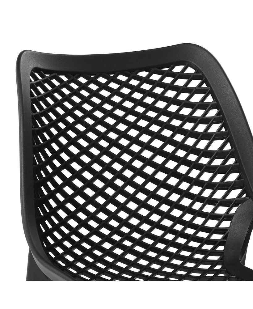 Outdoor Stackable Modern Plastic Dining Chairs (Set of 2)