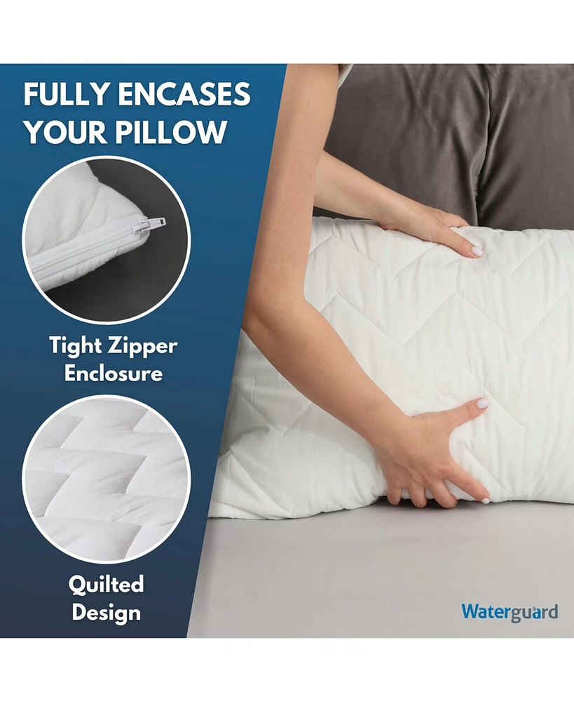 Waterguard Quilted Waterproof and Hypoallergenic Pillow Covers - King Size