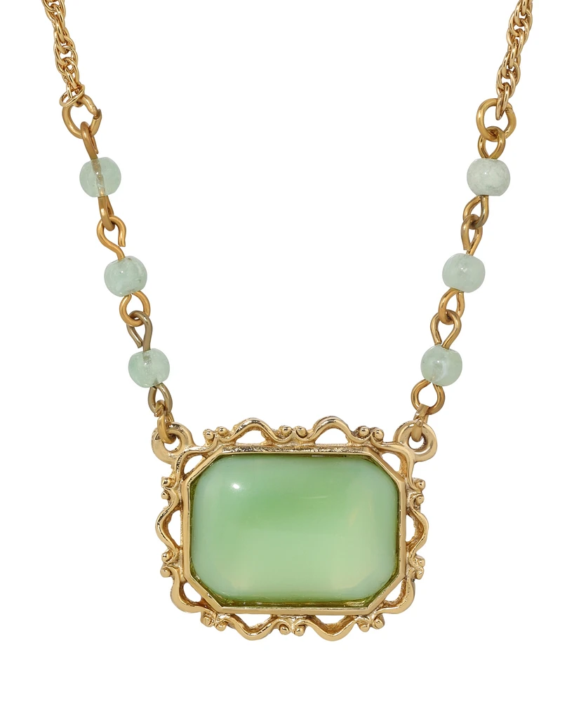 2028 Moonstone Acrylic Bead Pendant Necklace