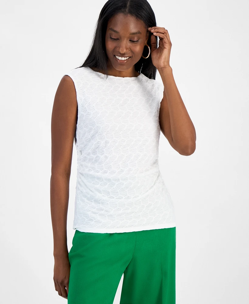 Bar Iii Women's Sleeveless Honeycomb Top, Exclusively at Macy's