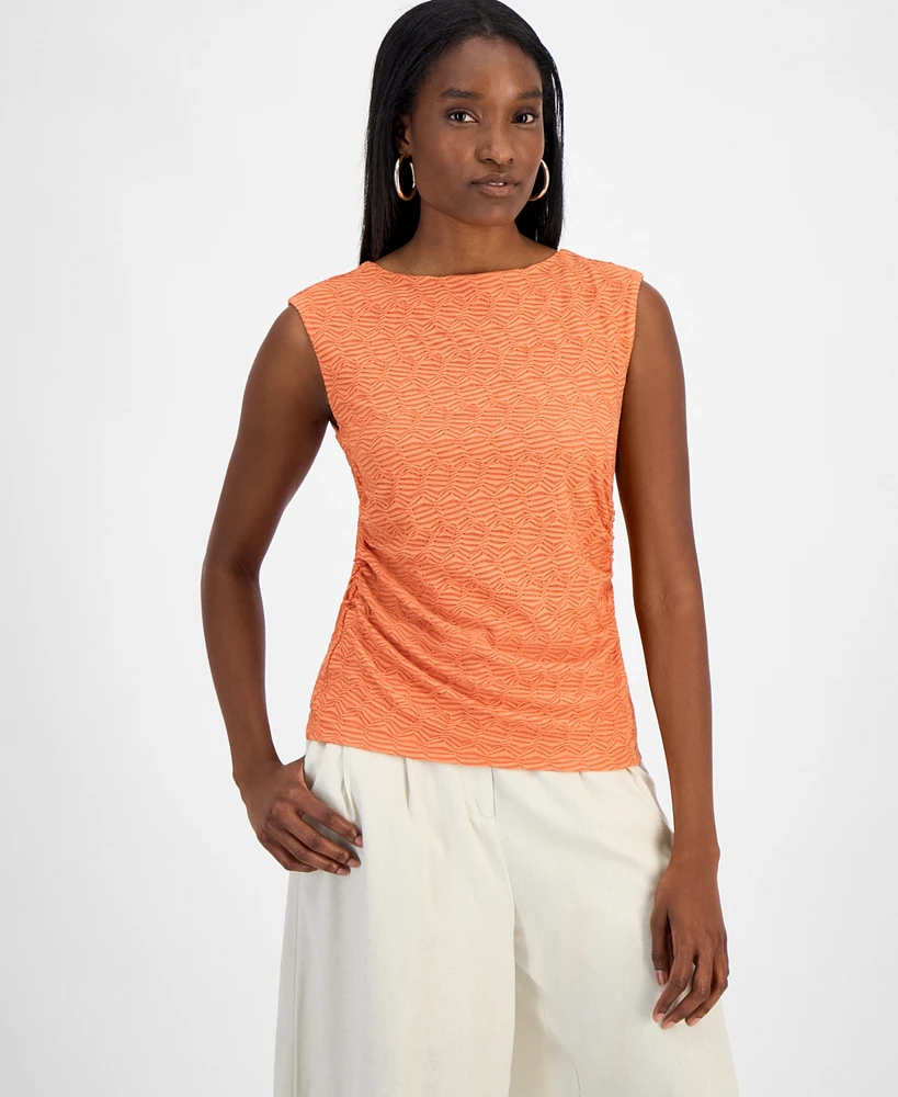 Bar Iii Women's Sleeveless Honeycomb Top, Exclusively at Macy's