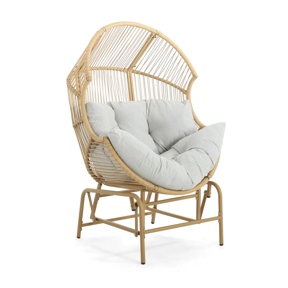 Palos Outdoor Wicker Glider Chair - Light Brown