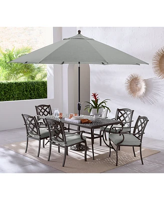 Wythburn Outdoor Dining 7 pc Set (72"x38" Table & 6 Lattice Chairs), Created for Macy's