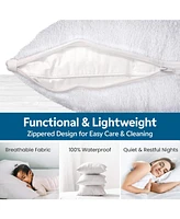 Guardmax European (26 x 26) Terry Cotton Waterproof Pillow Protector with Zipper - White (2 Pack)