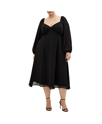 City Chic Plus Flirty Midi Dress