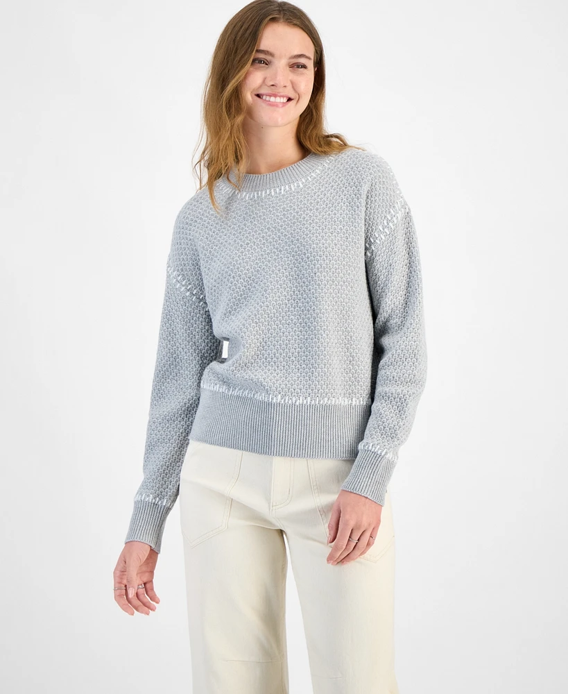 And Now This Women's Whip Stitch Dropped-Shoulder Cotton Sweater, Exclusively at Macy's