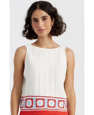 Chinti & Parker Women's Cotton Hand Crochet Vest
