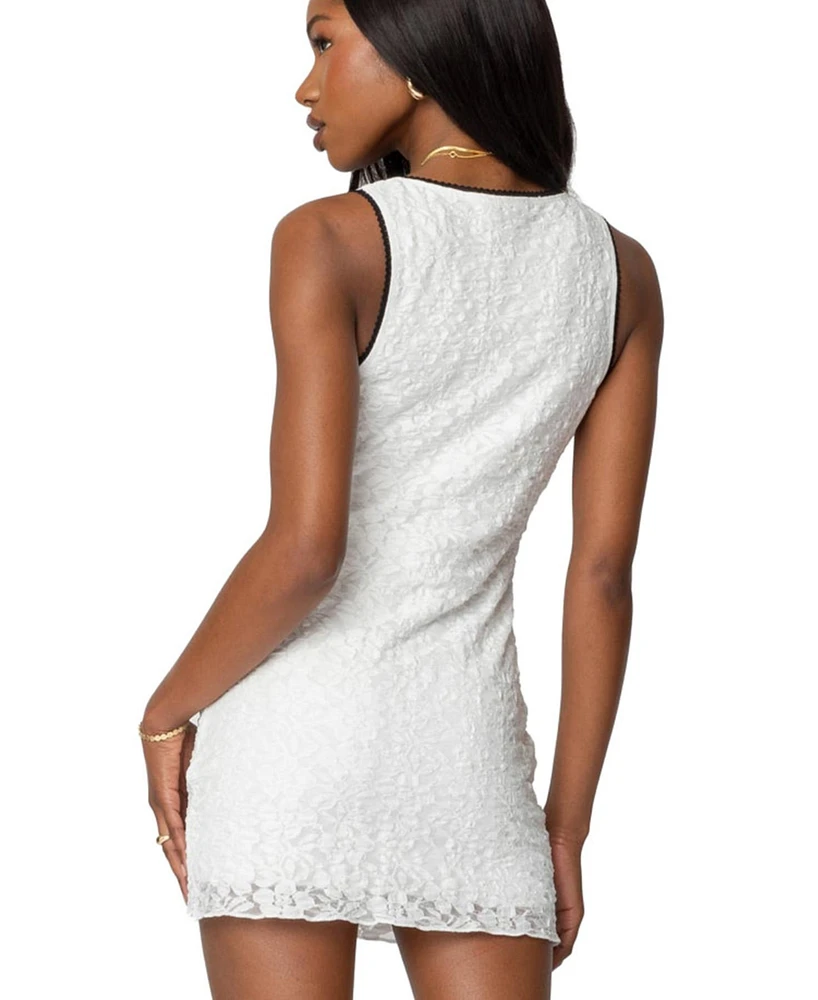 Edikted Women's Selah Lace Contrast Mini Dress