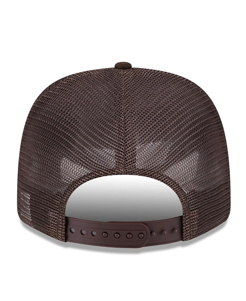 New Era Men's Cream/Brown San Diego Padres 2025 Batting Practice 9SEVENTY Stretch-Snap Trucker Hat