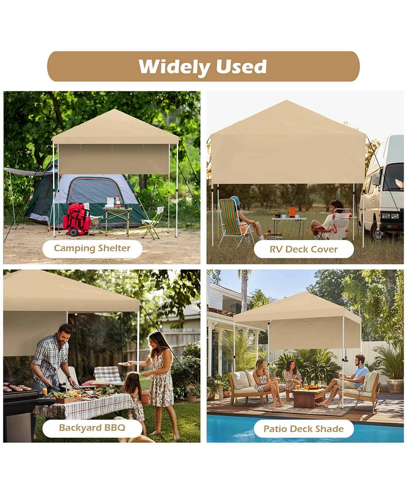 Yescom 6x4Ft Canopy Replacement Top Gazebo Cover with Half Sun Wall for Core Equipment 40146 Pop Up Outdoor Bbq Beige