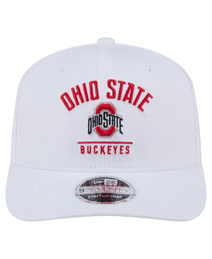 New Era Men's White Ohio State Buckeyes 9SEVENTY Team Stretch-Snap Adjustable Hat