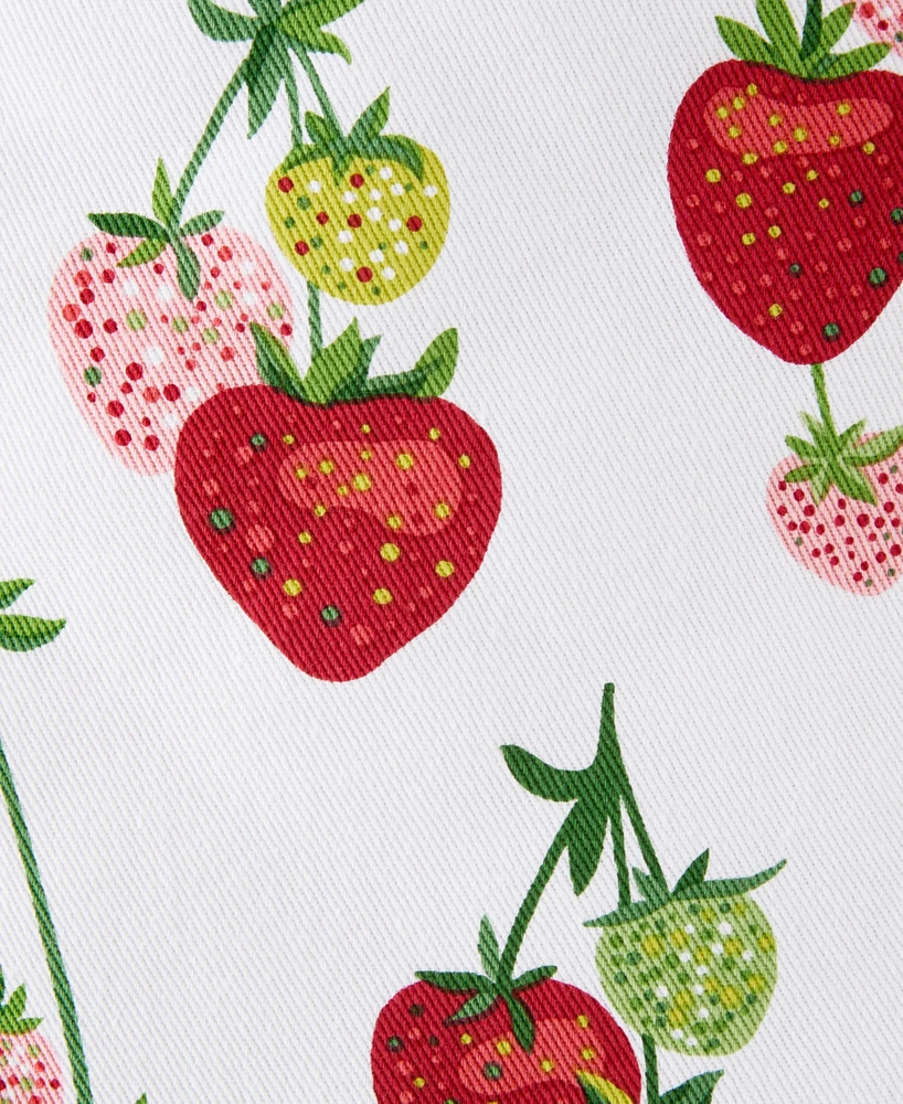 Fiesta Falling Strawberries Mini Cotton Oven Mitt Set of 2, 5.5" x 8"