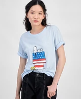 Love Tribe Juniors' Snoopy Fireworks Graphic T-Shirt