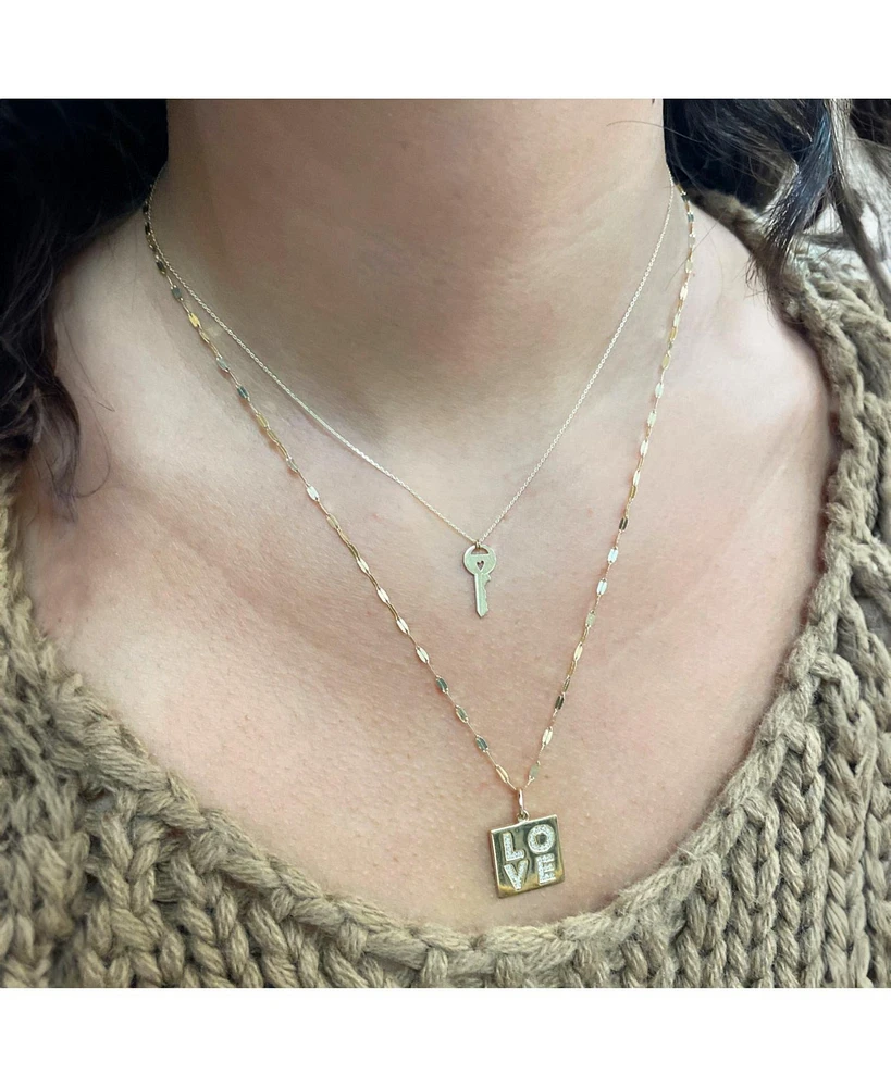 The Lovery Gold Key Heart Necklace 14K Gold