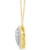 Forever Grown Diamonds Lab-Grown Diamond Cluster Heart 18" Pendant Necklace (2 ct. t.w.) Sterling Silver or 14k Gold-Plated