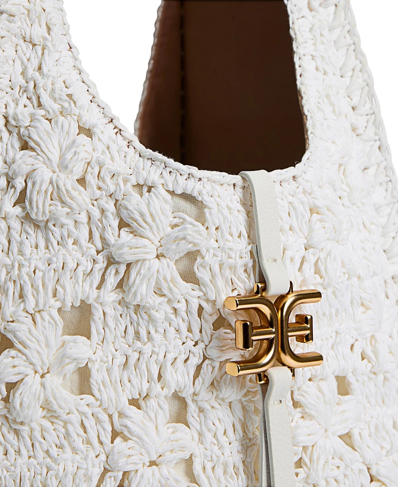 Sam Edelman Sylvia Crochet Raffia Hobo Bag