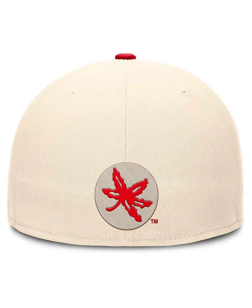 Nike Men's Natural Ohio State Buckeyes Primetime True Performance Fitted Hat