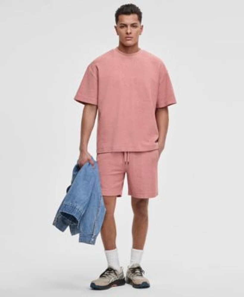 Mode Of One Mens Oversized Fit Textured Sweatshirt Regular Fit 7 Reverse French Terry Shorts Exclusively At Macys