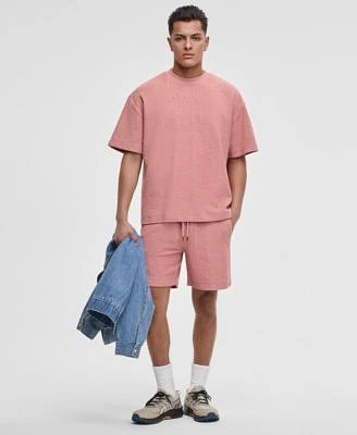 Mode Of One Mens Oversized Fit Textured Sweatshirt Regular Fit 7 Reverse French Terry Shorts Exclusively At Macys