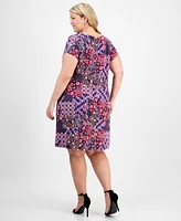 Connected Plus Size Printed Fit & Flare Dress
