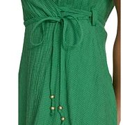 Calvin Klein Women's Faux-Wrap Sleeveless Midi Dress