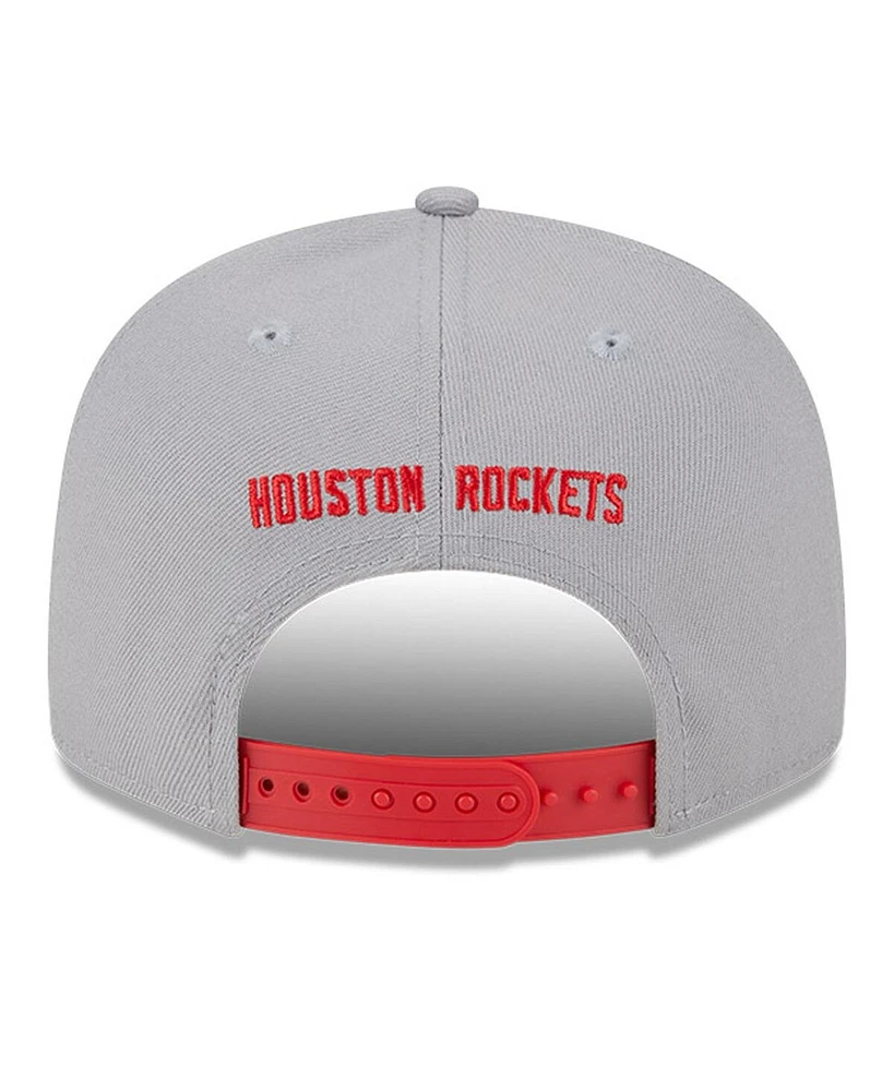 New Era Men's Gray Houston Rockets Chenille Band 9FIFTY Snapback Hat