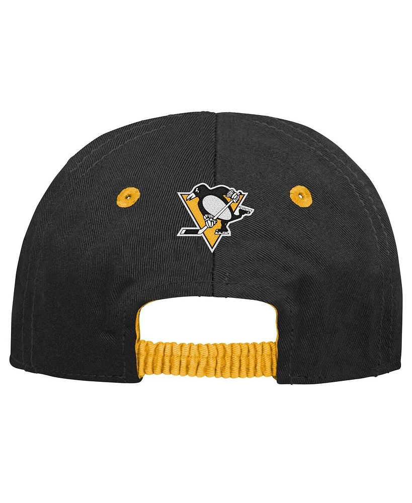 Outerstuff Baby Boys and Girls Black Pittsburgh Penguins My First Tail Sweep Slouch Flex Hat