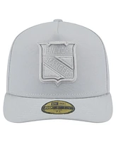 New Era Men's Gray York Rangers Color Pack A-Frame 59FIFTY Fitted Hat