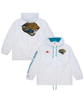 Mitchell & Ness Men's White Jacksonville Jaguars Vintage Logo Coaches Full-Snap Hoodie Jacket