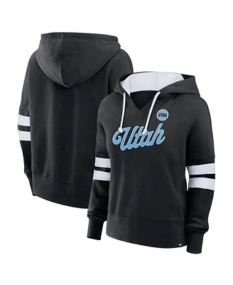 Fanatics Women's Black Utah Hockey Club Oversized Seize V-Neck Pullover Hoodie