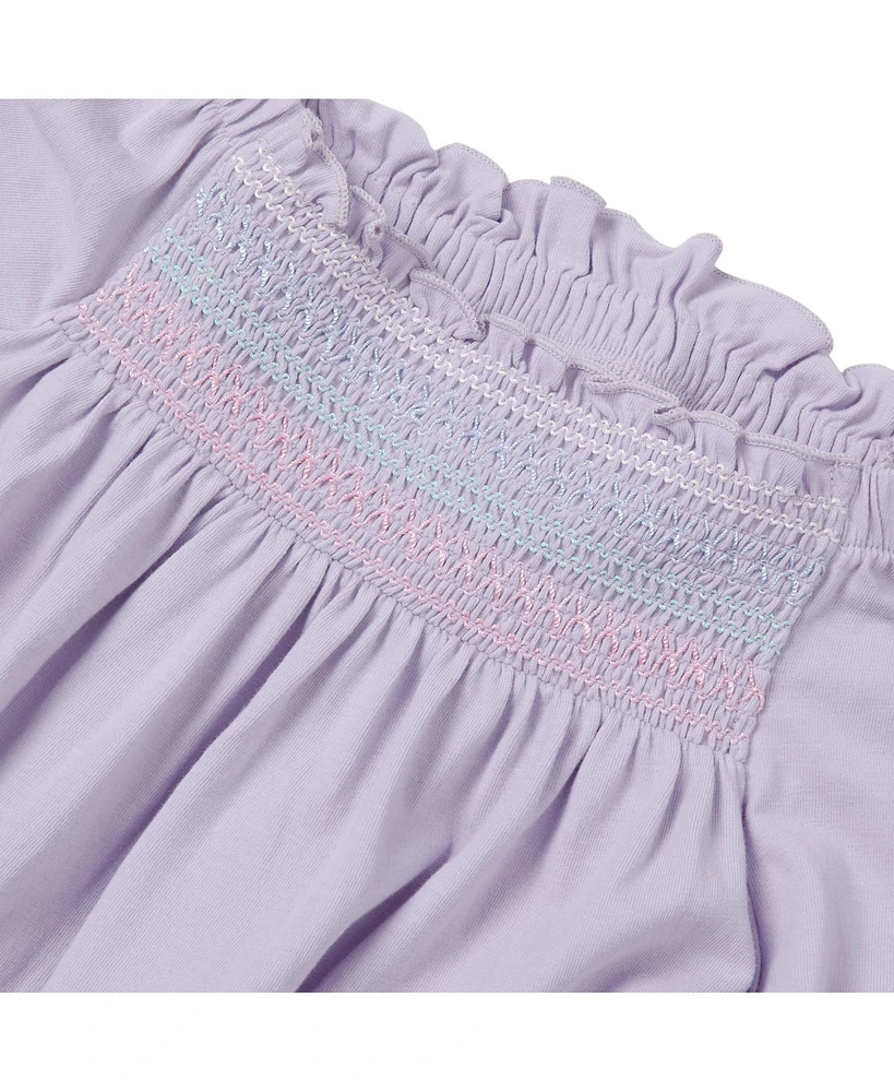 Lands' End Girls Short Sleeve Smock Flutter Top