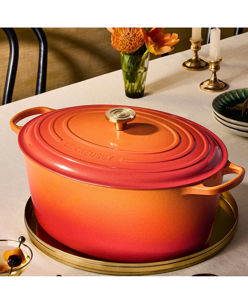 Le Creuset Signature 15.5-Qt. Flamme Doree Oval Oven with Crucible Knob - 100th Anniversary Edition