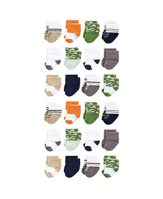 Luvable Friends Baby Boys Cotton Rich Terry Socks 24-Pack Set