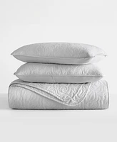 ienjoy Home Floral Stitch 3-Pc. Lightweight Quilt Set, Full/Queen