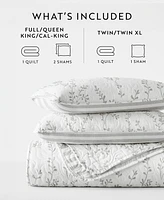 ienjoy Home Sprouting Vines Stripe Reversible 3-Pc. Lightweight Quilt Set