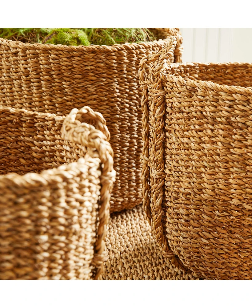 Seagrass Round Drum Baskets, Set Of 3