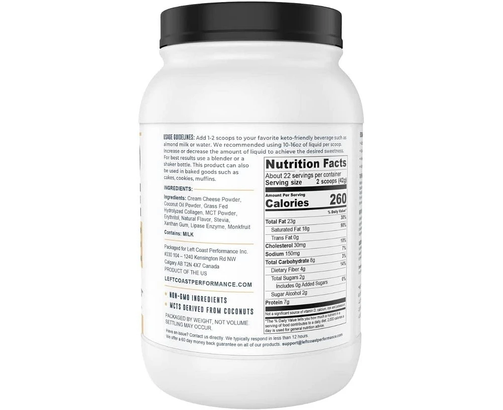 Left Coast Performance Cheesecake Keto Meal Replacement Shake [2lbs]