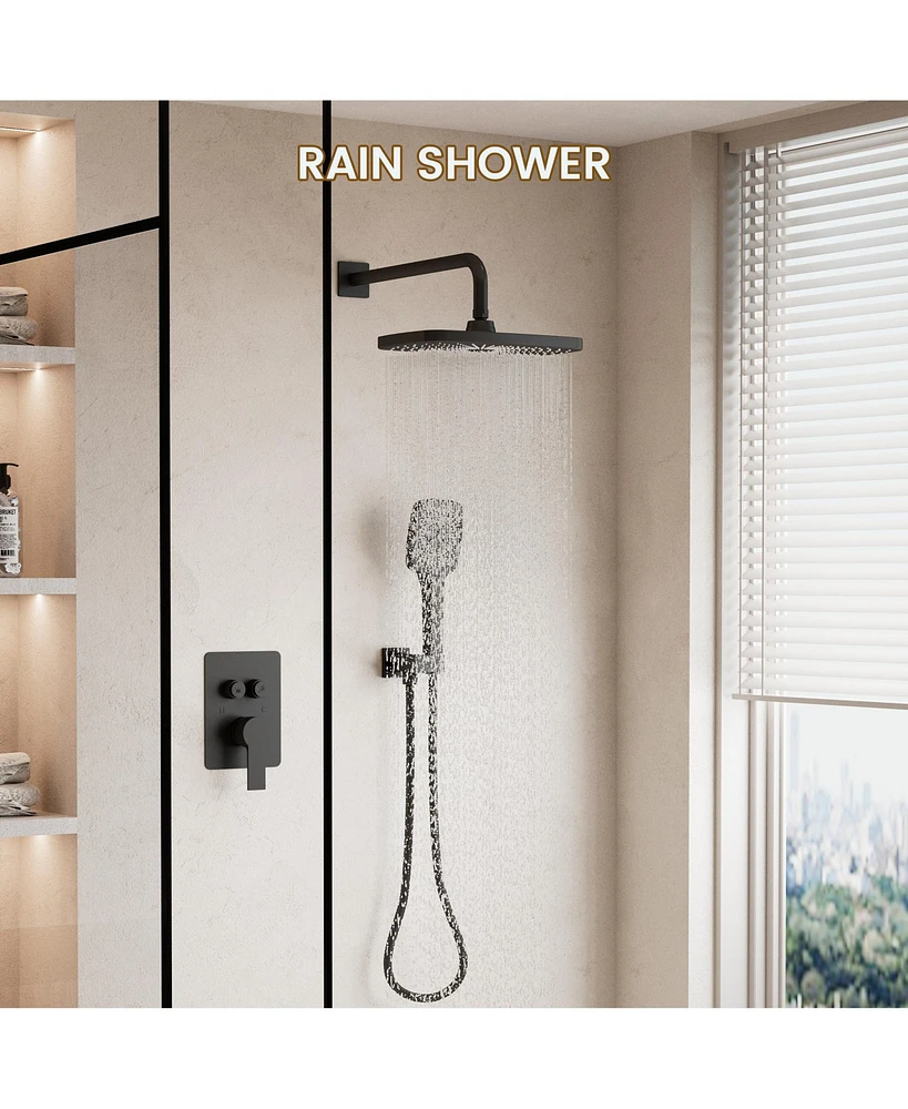 Casainc Pressure-balanced Valve Included All-In-One Kit with Rough In-Valve Thermostatic Shower System