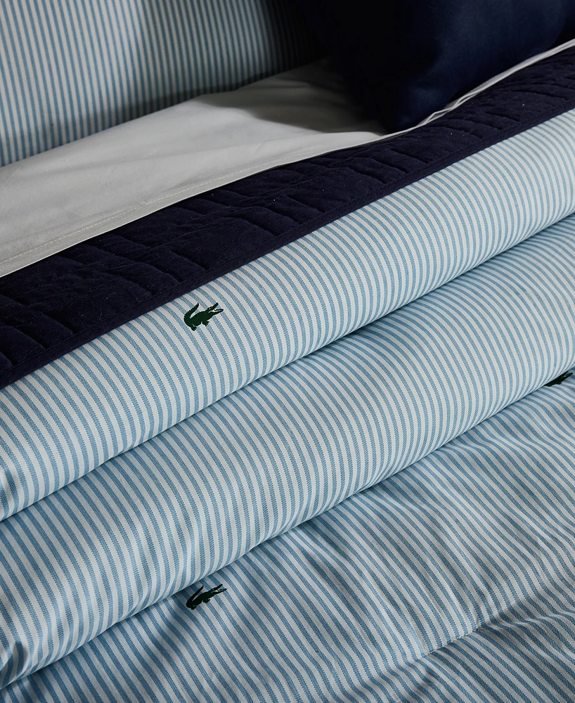 Lacoste Home Pinstripe Croc Cotton 3-Pc. Comforter Set