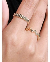 Devata Ribbed Band Ring in 14K Gold, Size 9, approx. 3.2 grams