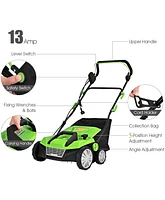15 Inch 13 Amp Electric Scarifier with Collection Bag and Removable Blades