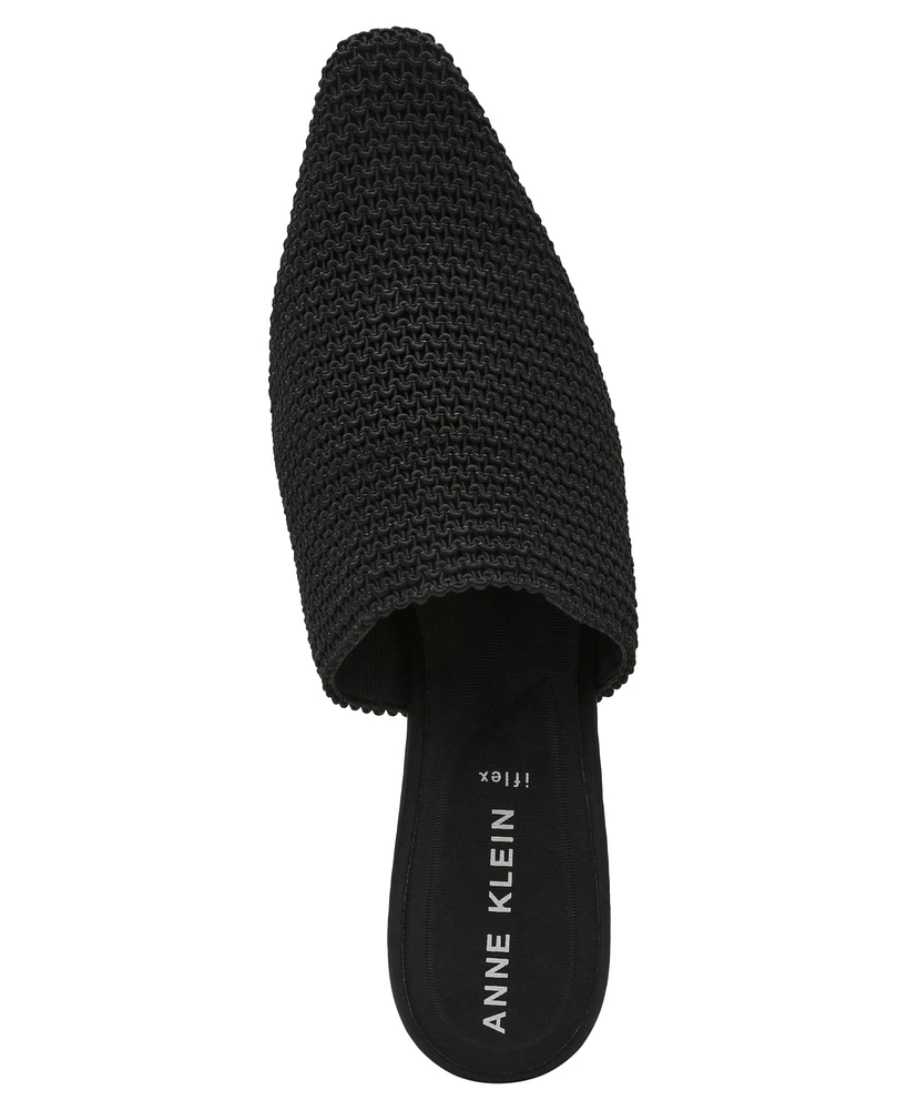 Anne Klein Women's Sianna Knit Block Heel Mules